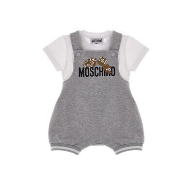 Moschino - Salopette grigio Teddy con t-shirt