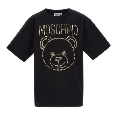 Moschino - T-shirt nero con borchie oro