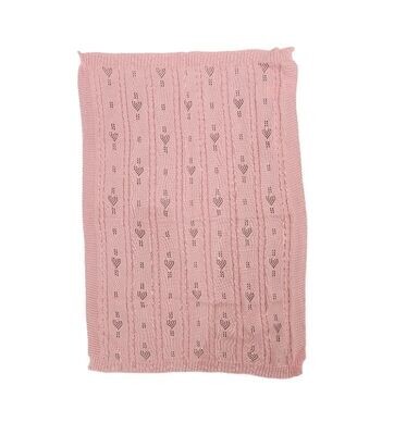 Lullabi - Coperta in maglia traforata rosa