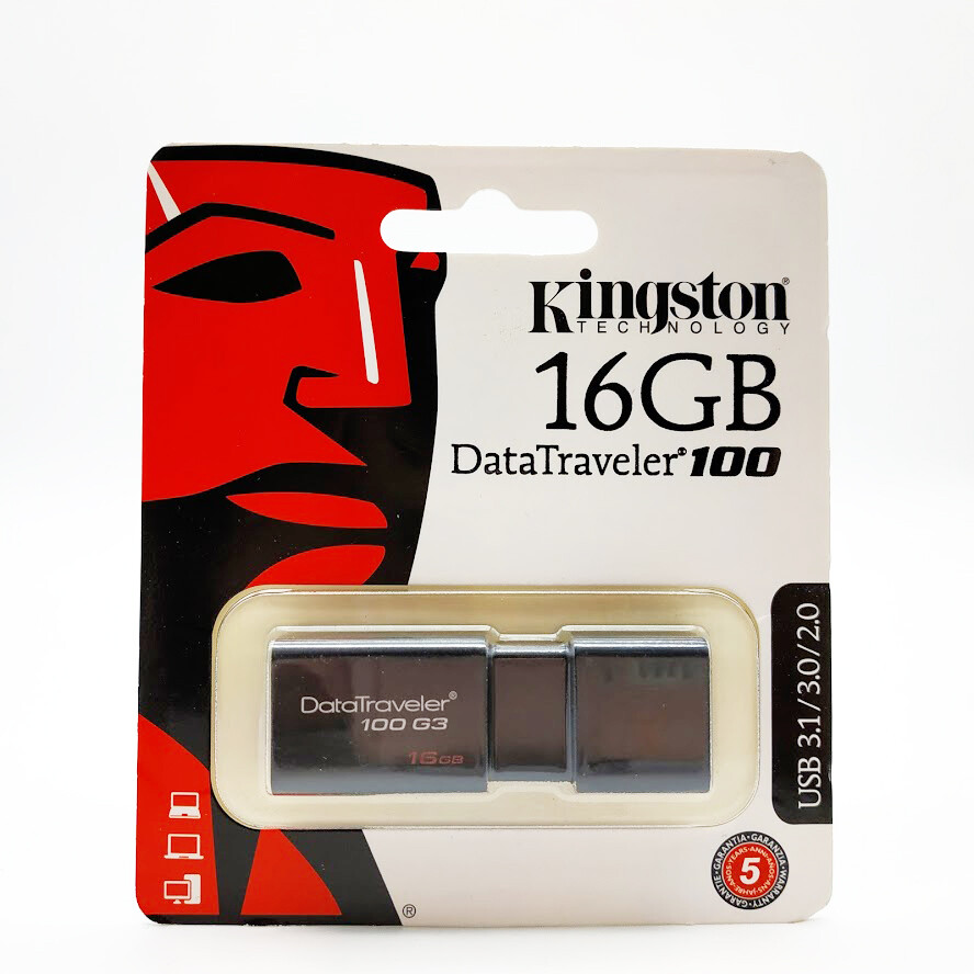 Флеш-накопитель KINGSTON DataTraveler 100 G3 16Гб, USB3.0, черный [dt100g3/16gb]