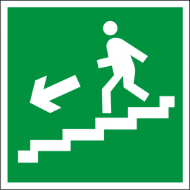 Наклейка Направление к эвакуационному выходу по лестнице вниз