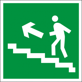 Наклейка Направление к эвакуационному выходу по лестнице вверх
