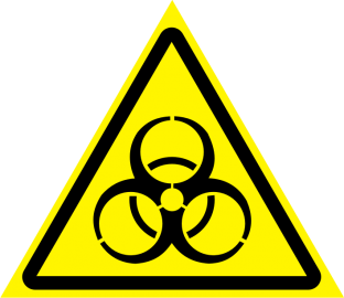 Наклейка Осторожно, биологическая опасность инфекционные вещества