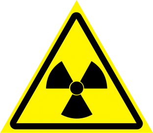 Наклейка Опасно, радиоактивные вещества или ионизирующие излучение