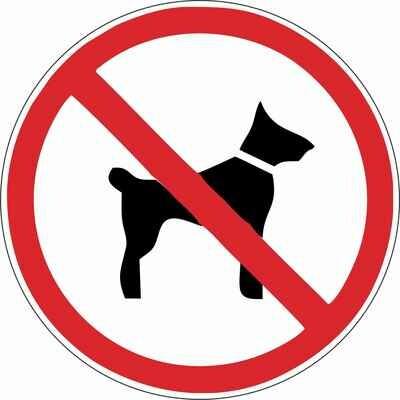 Наклейка Вход с собаками запрещен