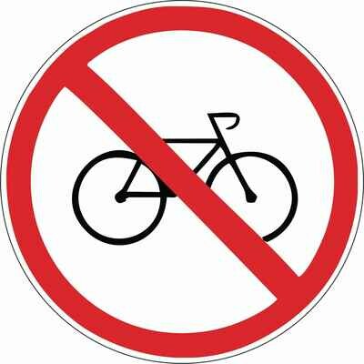 Наклейка Вход с велосипедами запрещен