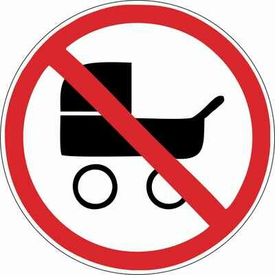 Наклейка Вход с колясками запрещен