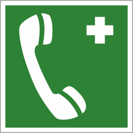 Наклейка Телефон связи с медицинским пунктом (скорой медицинской помощью)