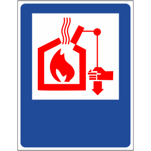 Наклейка Органы управления систем дымо- и теплоудаления