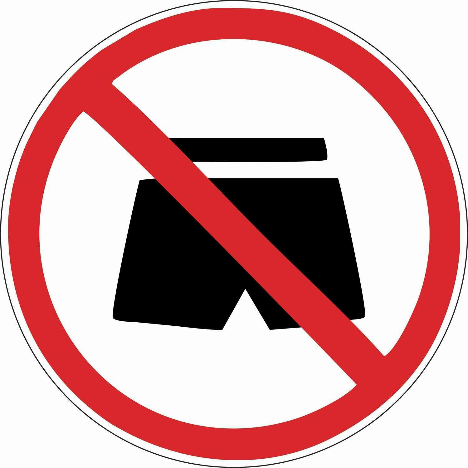 Наклейка Вход в шортах запрещен