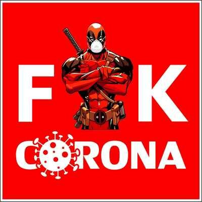 Наклейка Fuck Coronavirus Deadpool