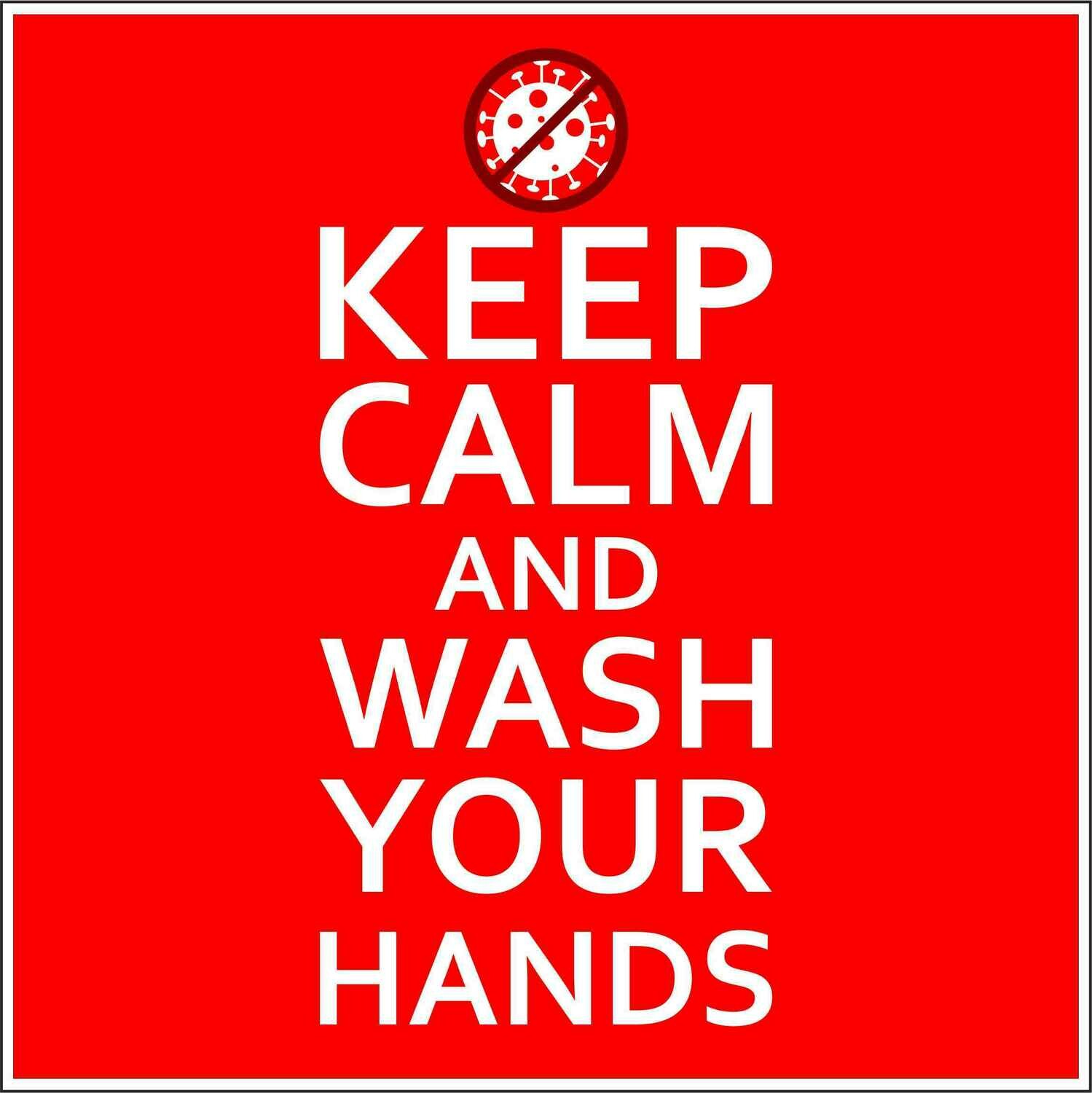 Наклейка Keep Calm Wash Hands