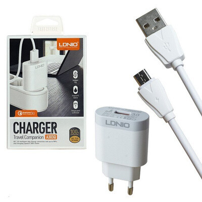 Зарядное устройство универсальное LDNIO A303Q + кабель USB Type-C