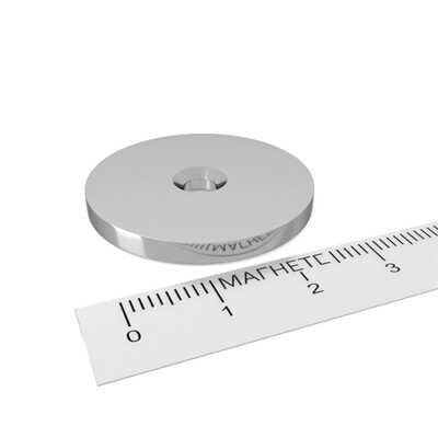 неодимовый магнит кольцо 30x3/4,5-7,5 мм с зенковкой