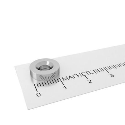 неодимовый магнит кольцо 12x3/4,5-7,5 мм с зенковкой
