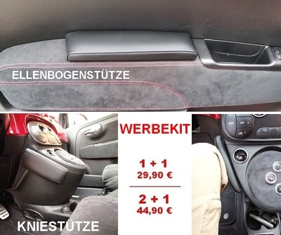 WERBEKIT Ellenbogenstütze + Kniestütze für Fiat 500 nach Neugestaltung 2015