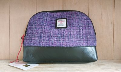Harris Tweed cosmetic bag - large (lavender)