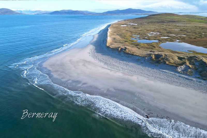 West beach by drone tea towel