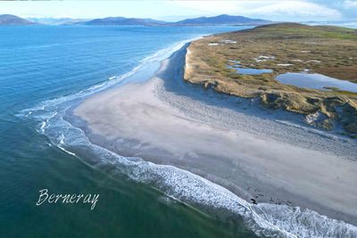 West beach by drone tea towel