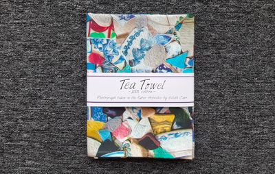 pottery &amp; sea glass tea towel