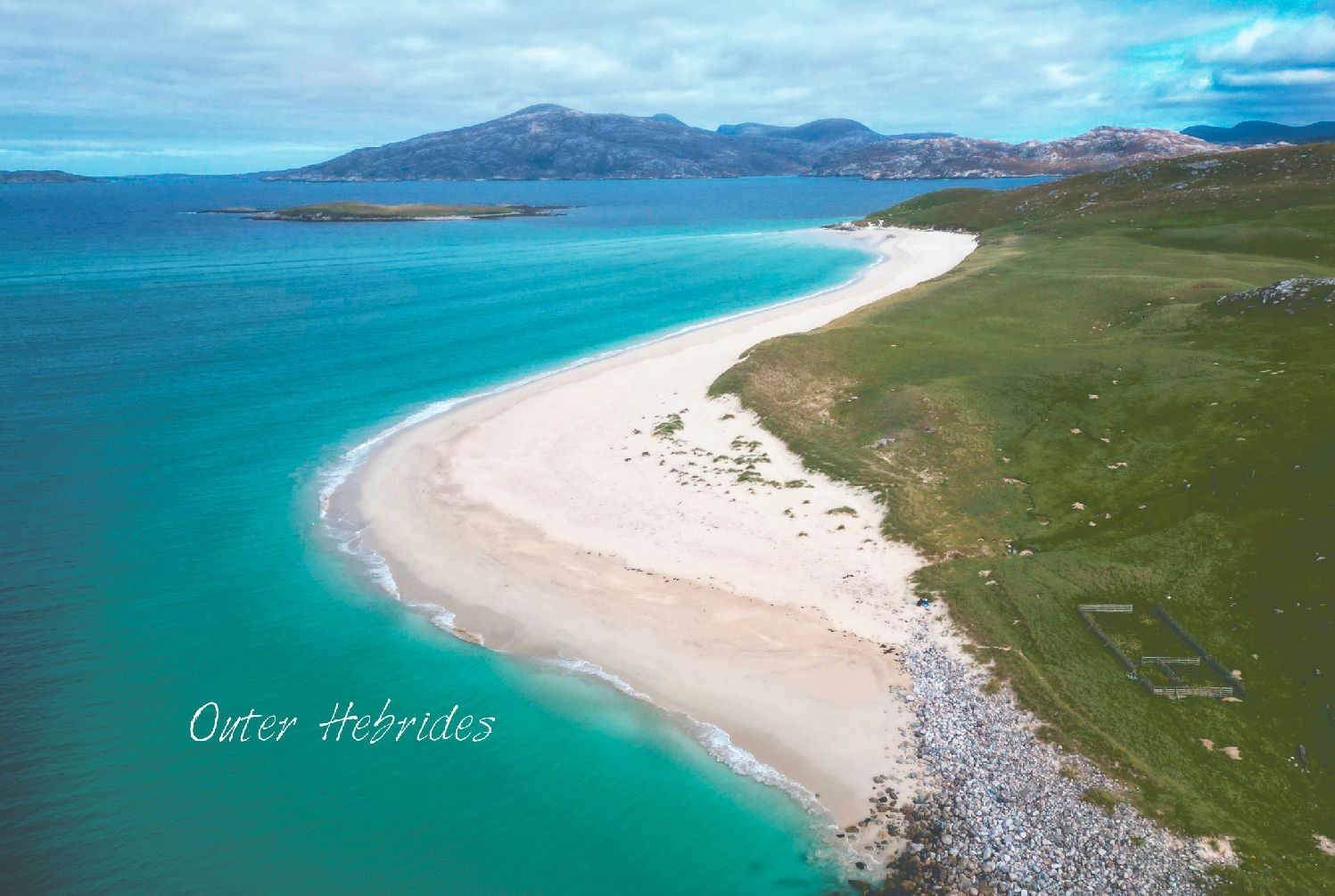 Outer Hebrides beach tea towel