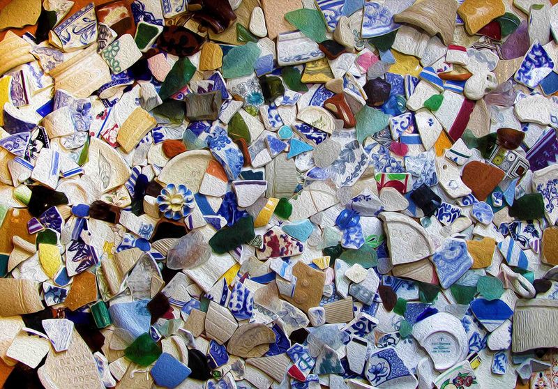 pottery &amp; sea glass jigsaw