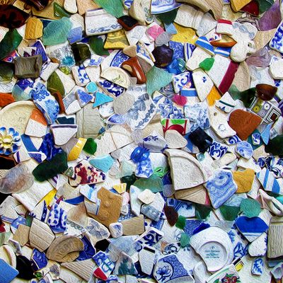 pottery &amp; sea glass greetings card pack