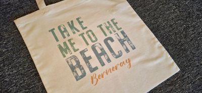 'take me to the beach' tote bag