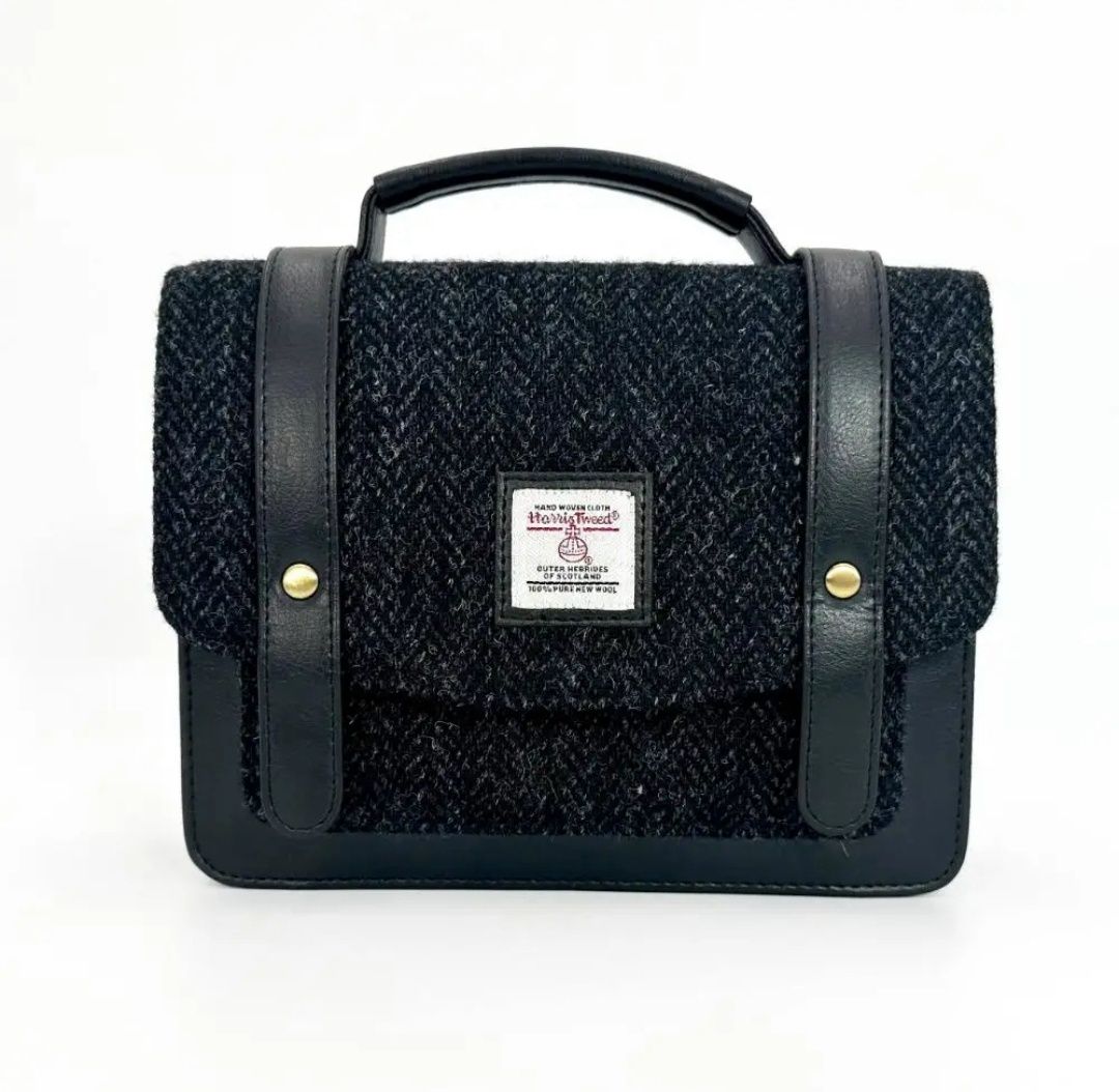 Harris Tweed mini messenger satchel bag (B)