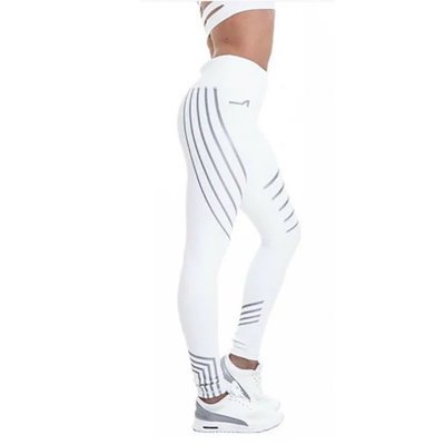 BEAUTIFUL REFLECTIVE PRINTING LEGGING TI-708 WHITE