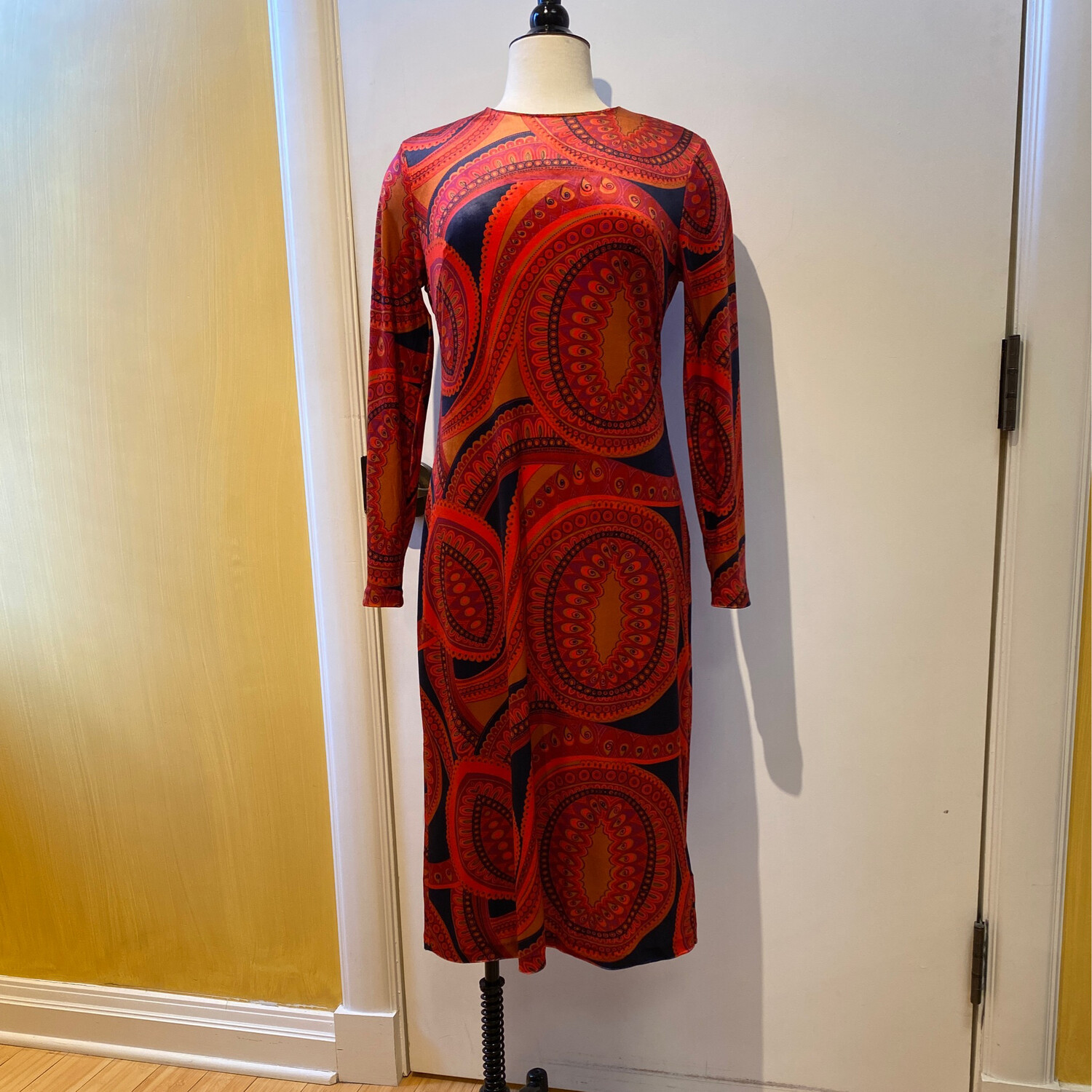 Dana Midi Paisley Velvet Dress