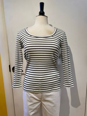 3/4 Slv Wide Crew Neck Top