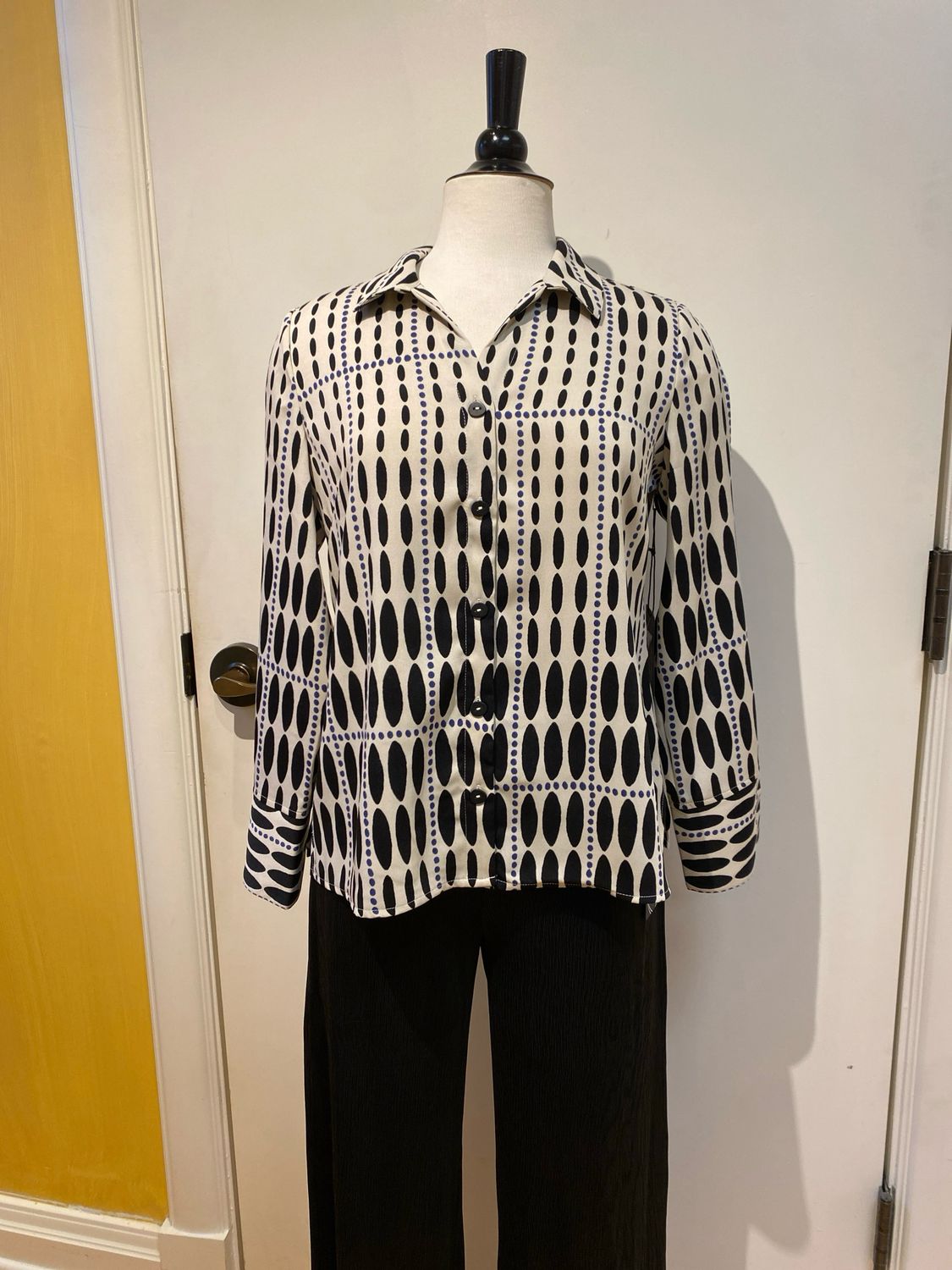 Crepe Georgette Grid Button Down