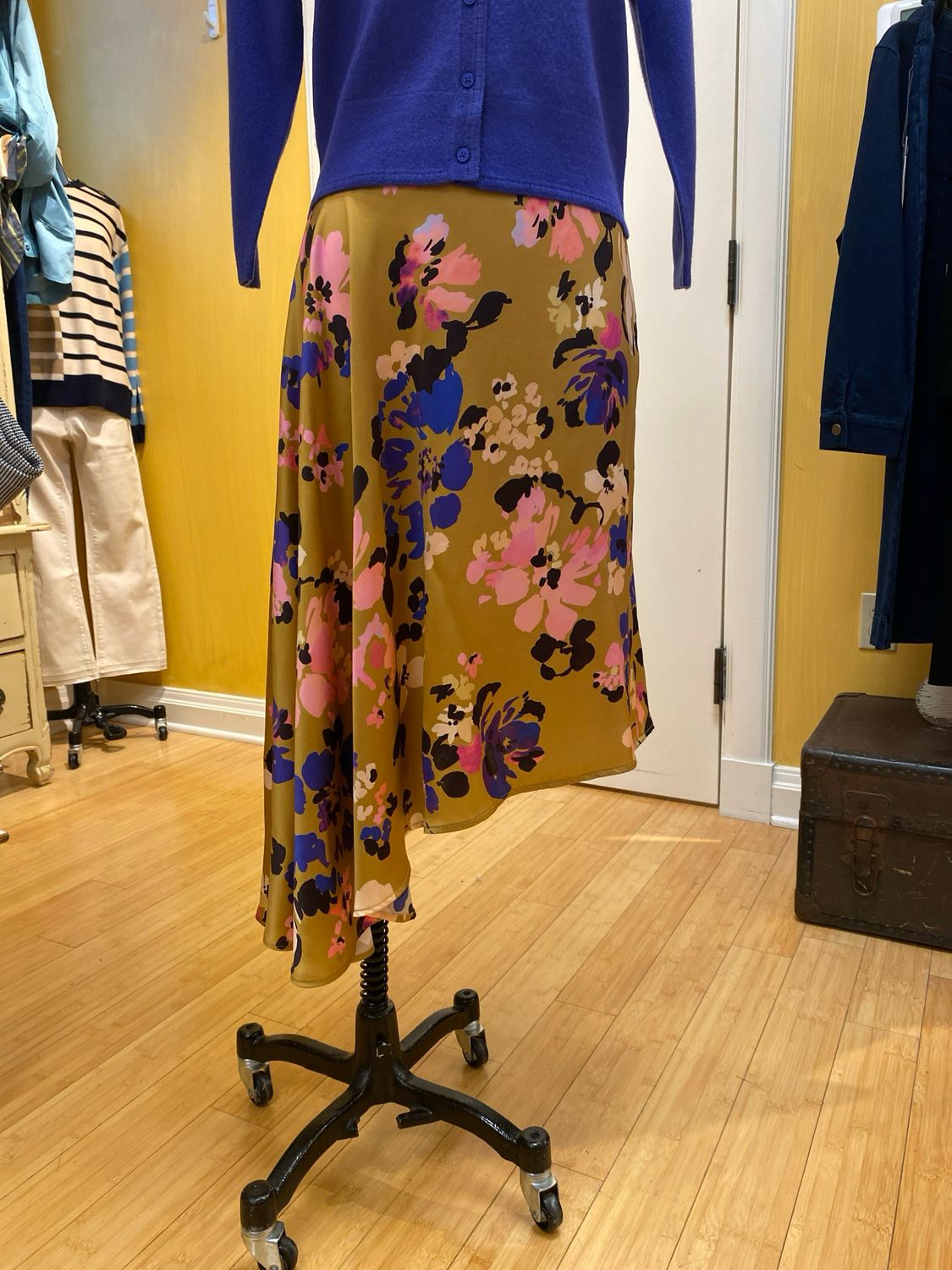 Nina Asymmetrical Charmeuse Skirt