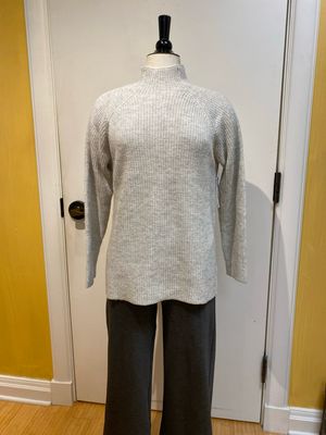Mock Neck Tunic Sweater w/Side Slits