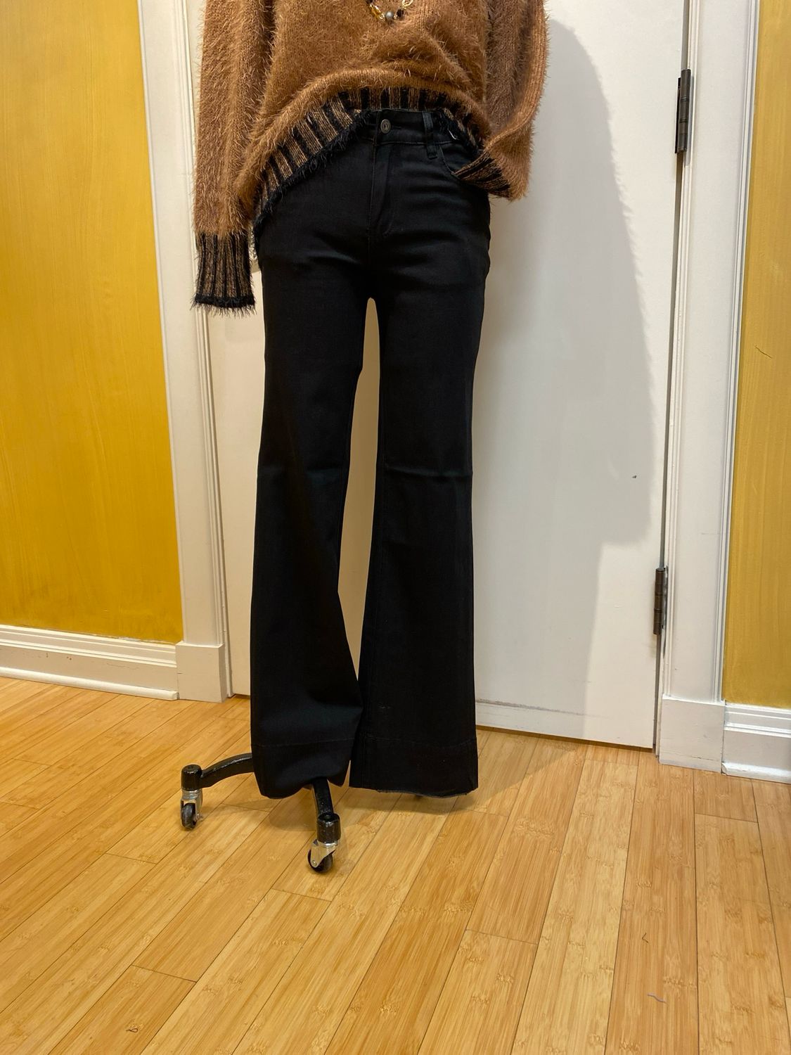 Zip Front Wide Leg Jean