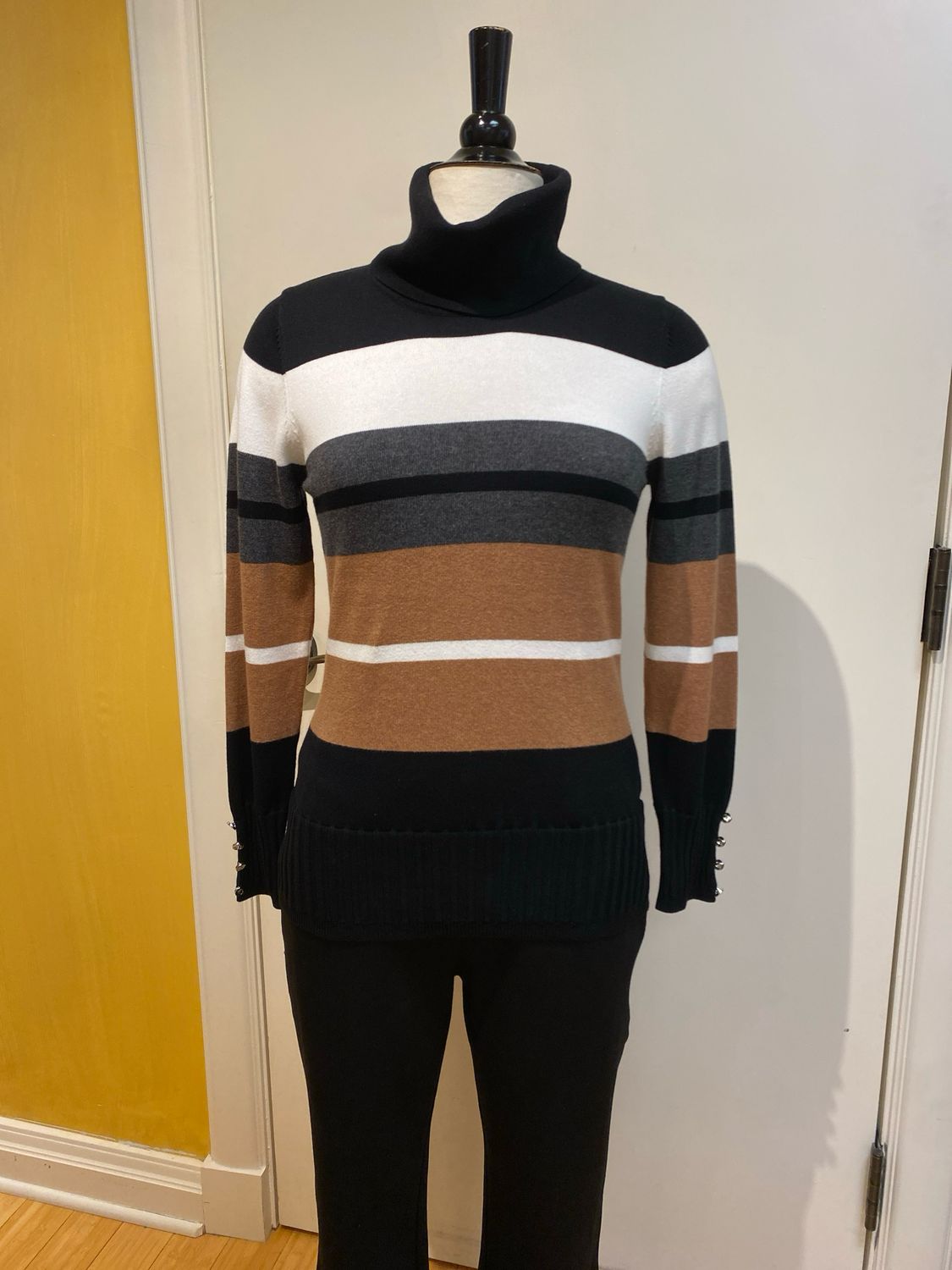 Stripe Cowl Sweater