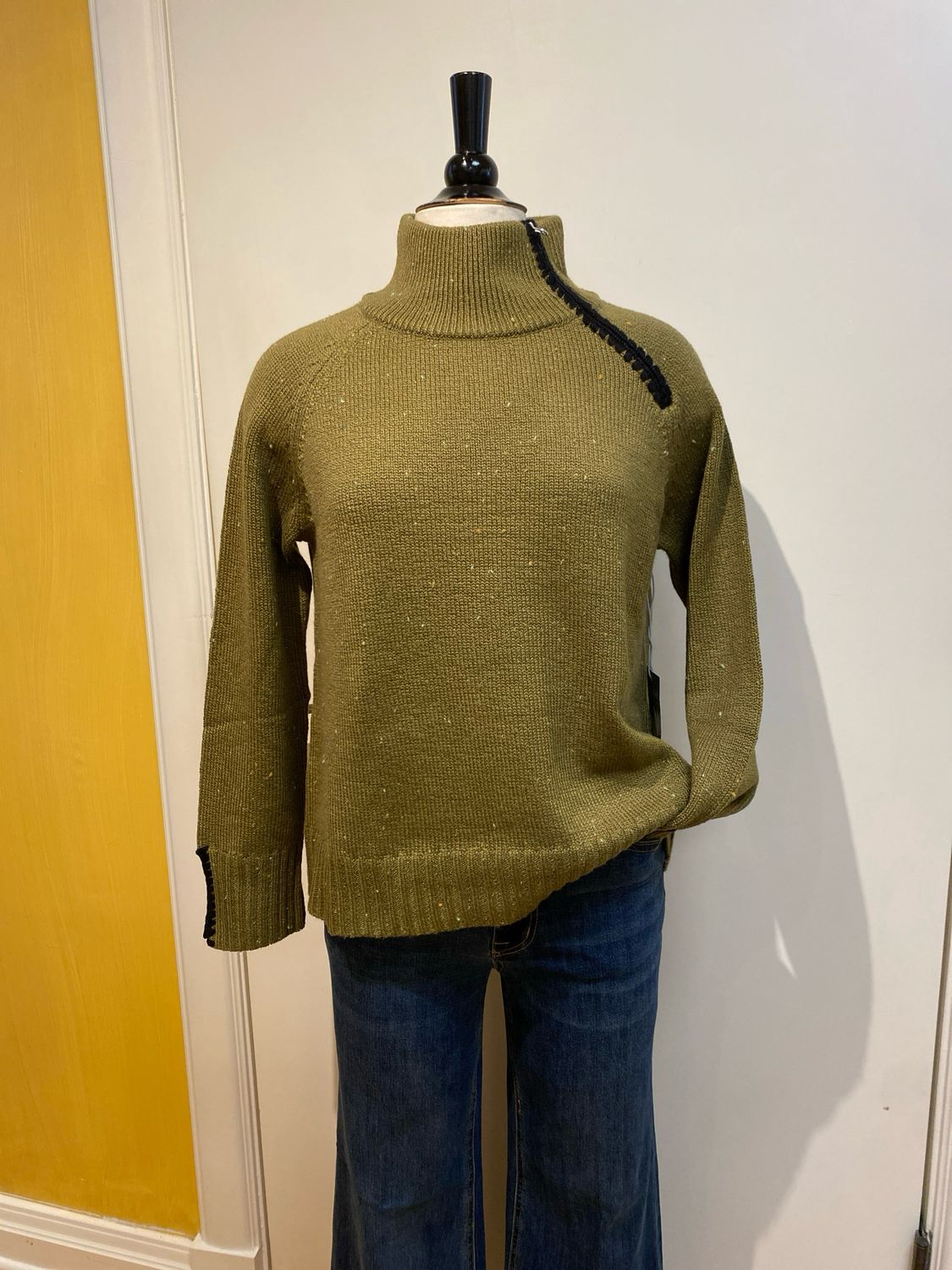 Harvest Tweed Zip Neck Sweater