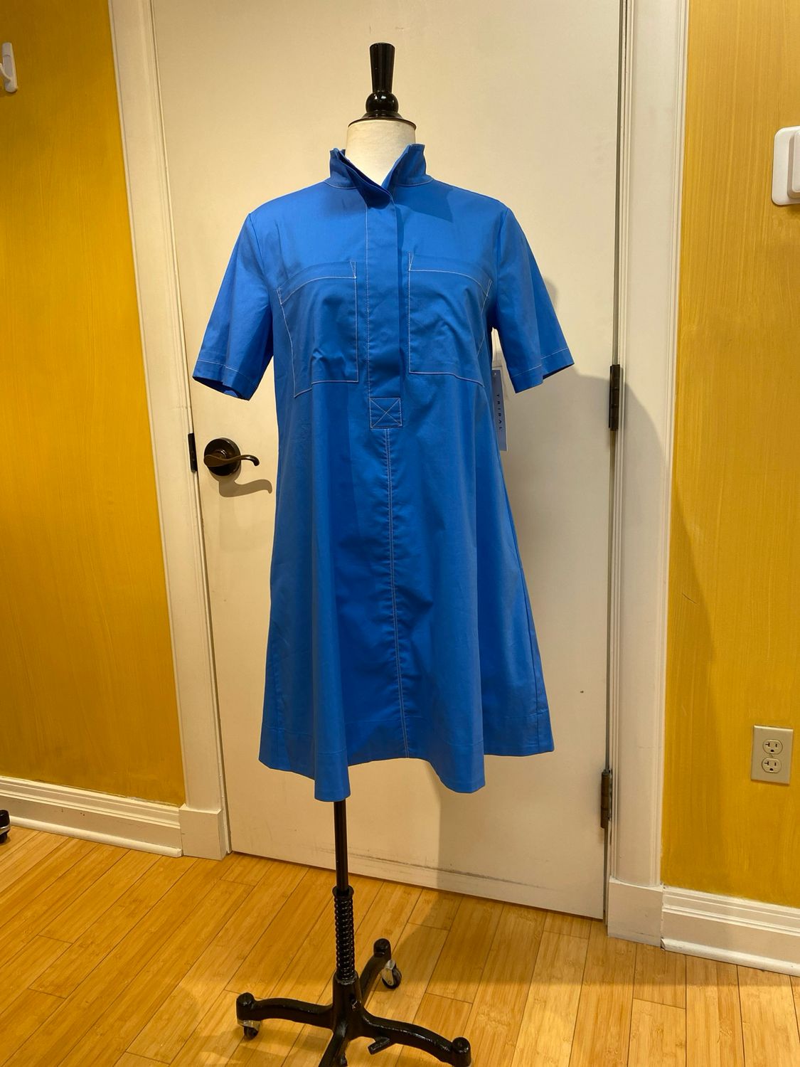 S/S 1/2 Button Front Placket Dress