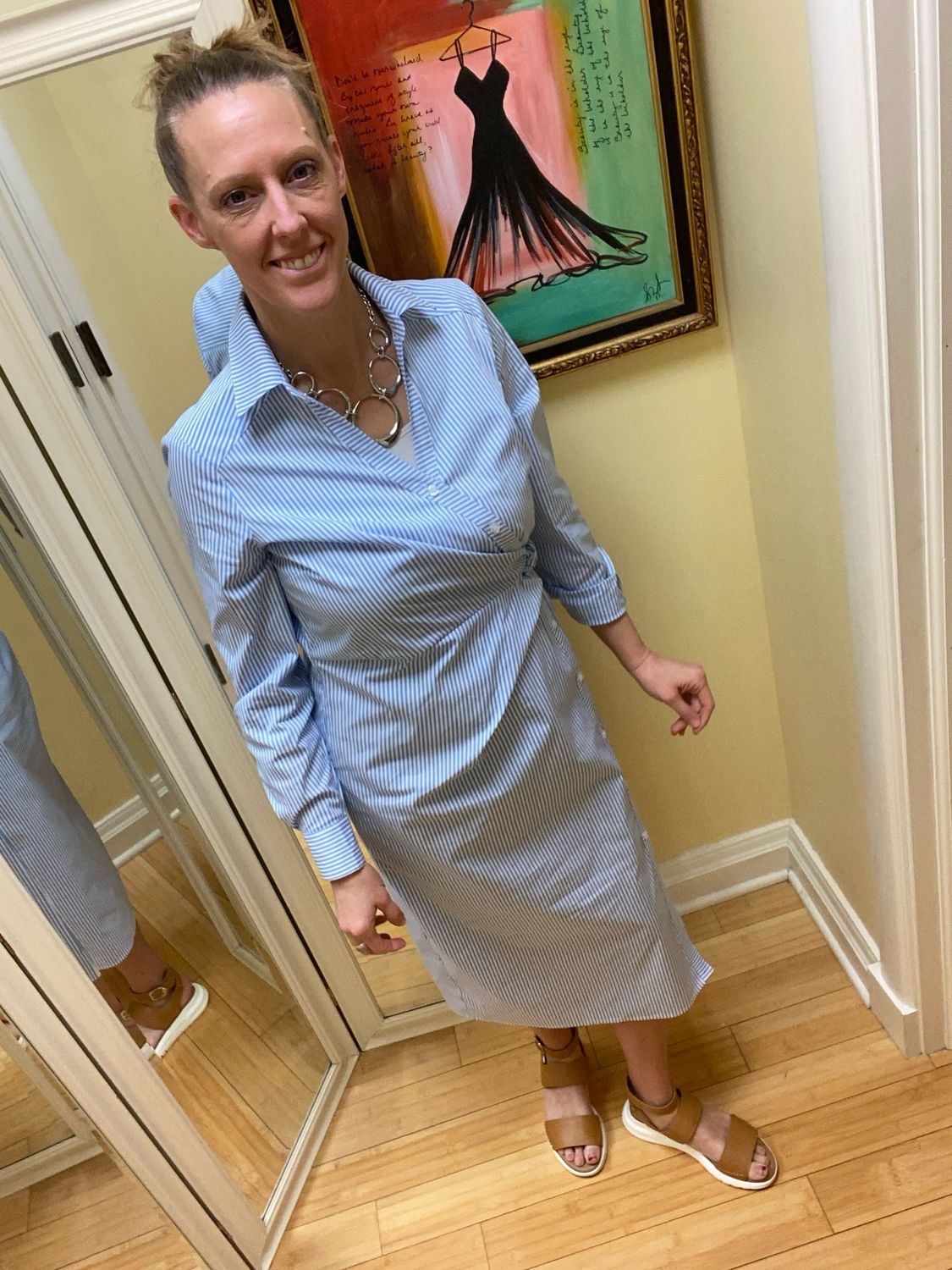 Stripe Dress w/Side Twist