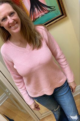 Mineral Wash V-Neck Sweater