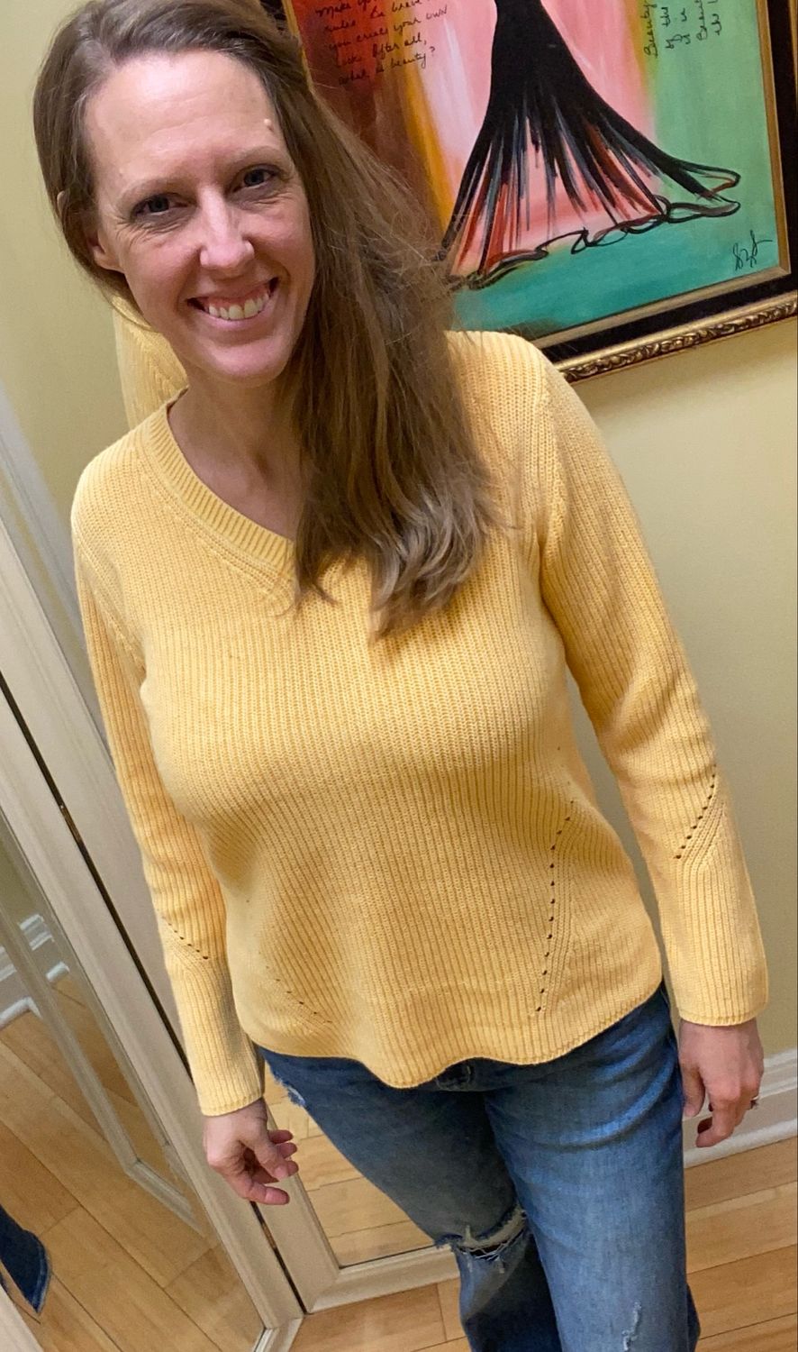 Mineral Wash V-Neck Sweater