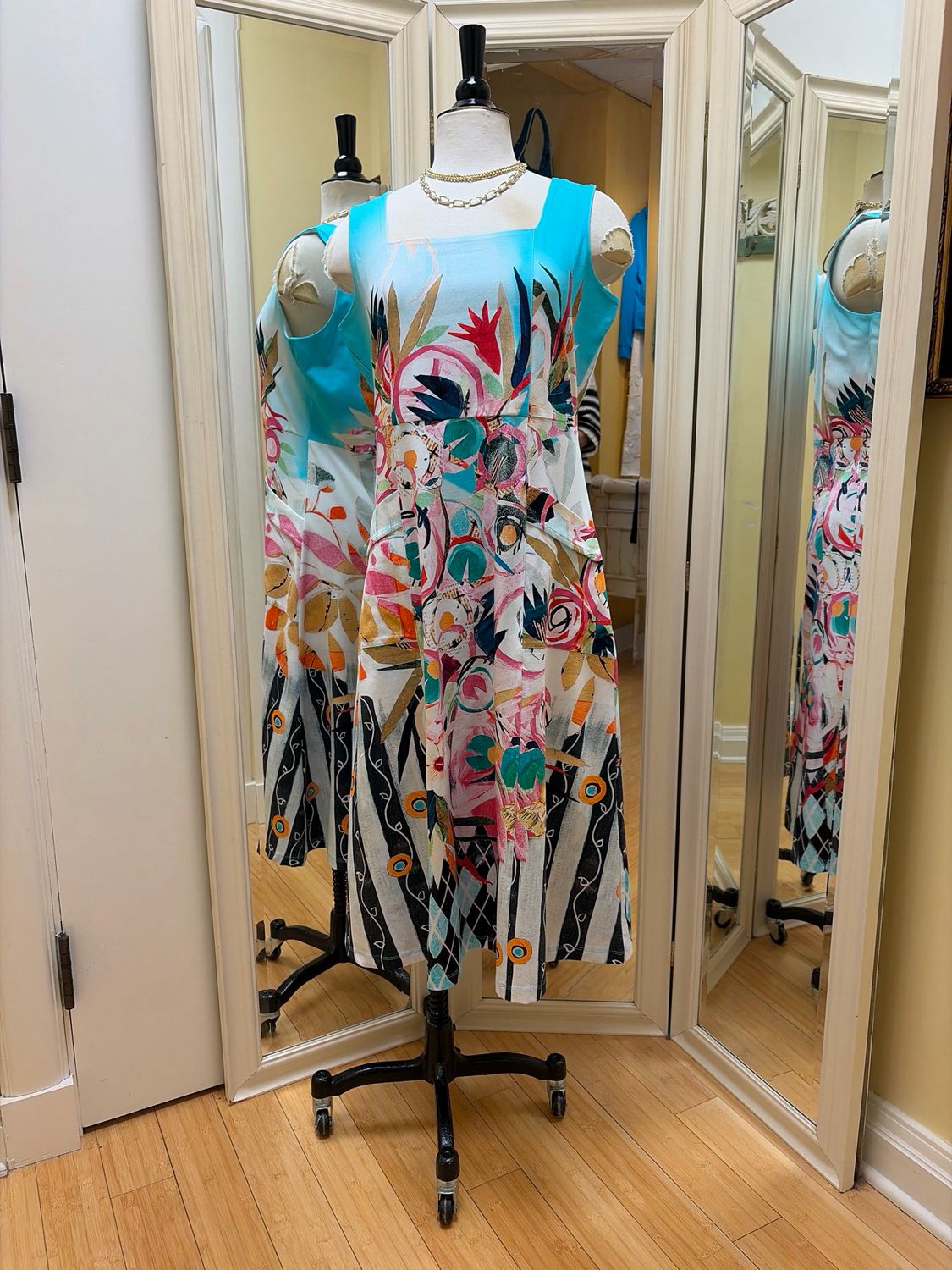 Sleeveless Square Neck Dress