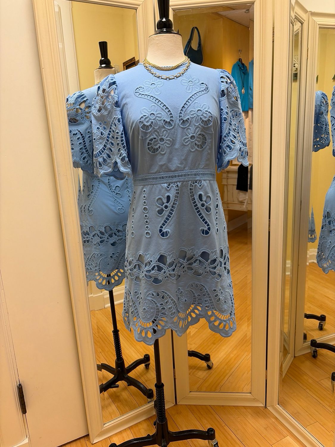 Lacey Open Embroidery Dress