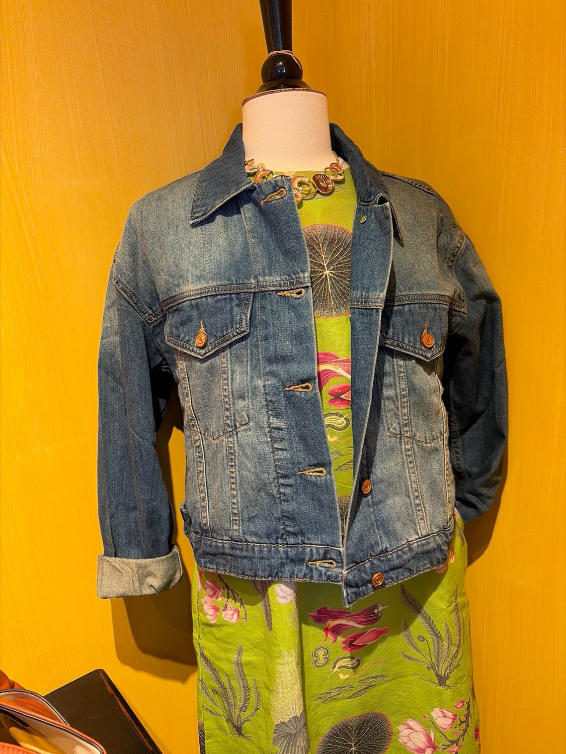 Denim Jacket w/Back Pleats