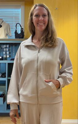 L/S Mock Neck Cardi w/Pockets