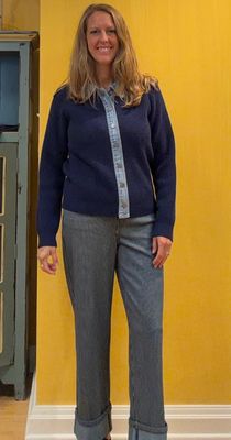 Fly Front Ankle Pant w/Wide Cuff