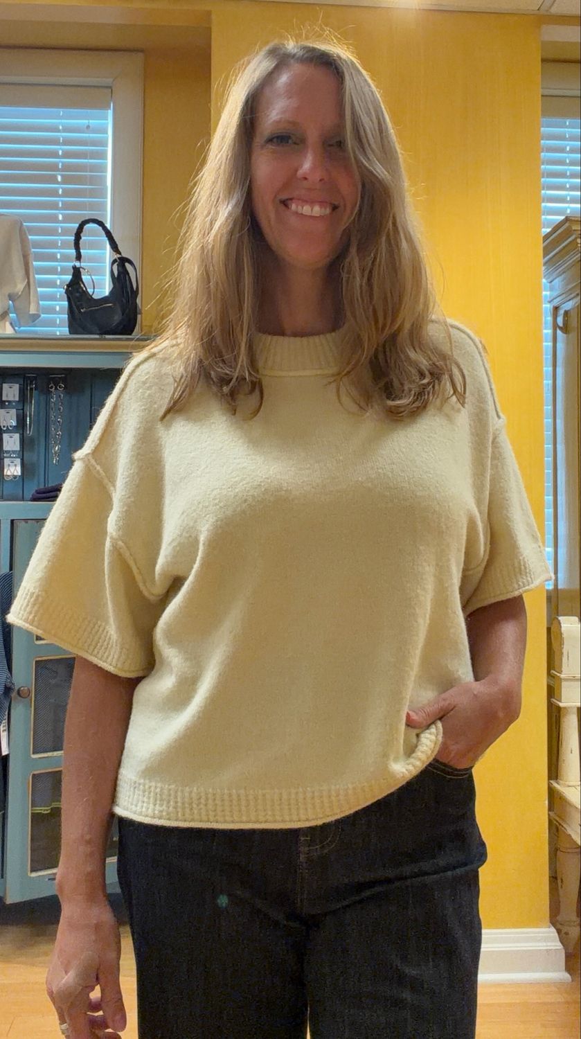 Lofty Elbow Sleeve Crew Neck Sweater