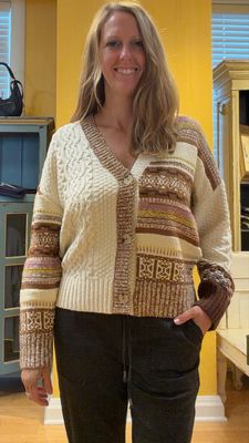 Jacquard Sweater Cardigan