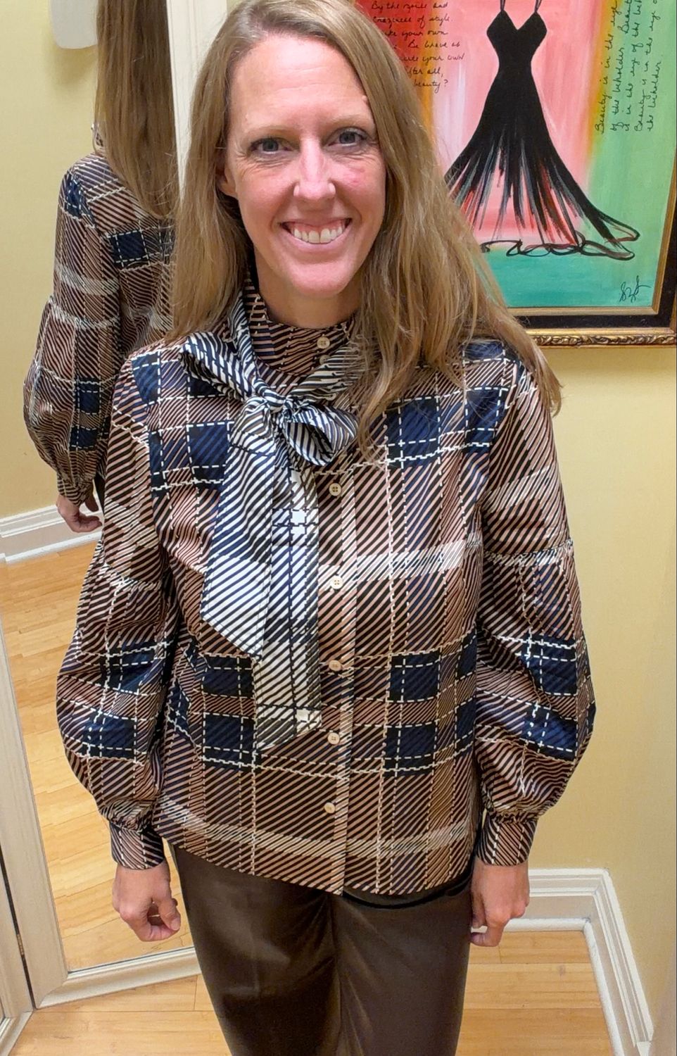 Georgia Bi Plaid Blouse